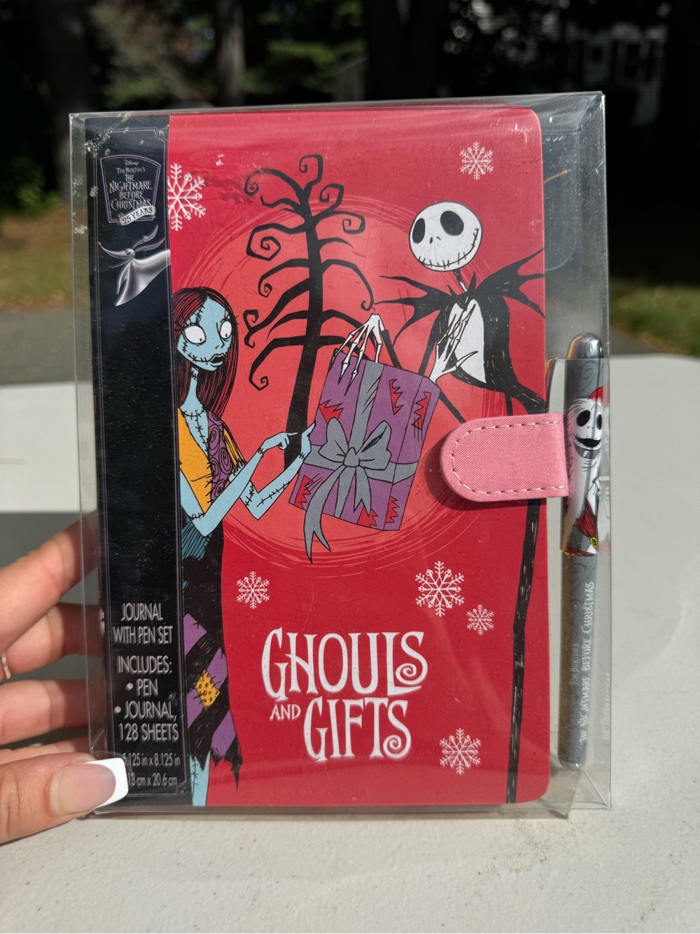 The Nightmare Before Christmas 'Ghouls and Gifts' Red Journal with Pen